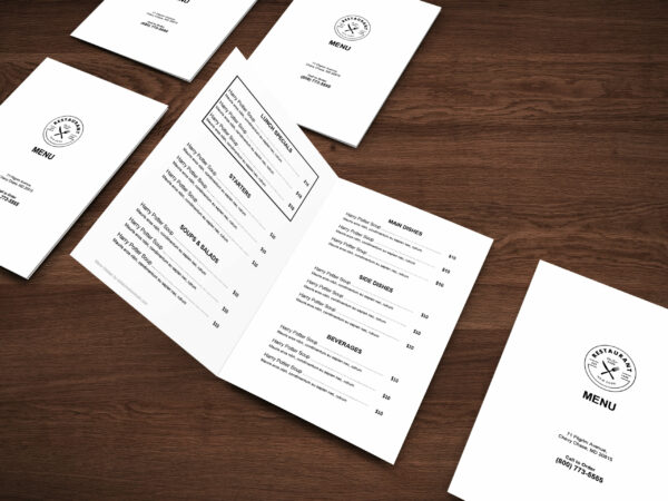 Easy to customize bifold restaurant menu template - ASBA Creative Studio