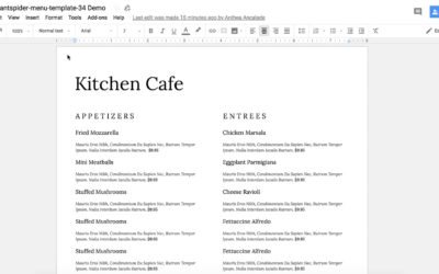 How to add fonts to your Google Doc Restaurant Menu